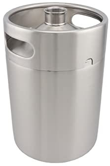 MNEVZX bierbrauset 2L / 3.6L / 5L Homebrew Bier Minifass Druckbeaufschlagter Growler Mattschwarzer Fassbierspender Heimbrau-Sets(Silver 5L)