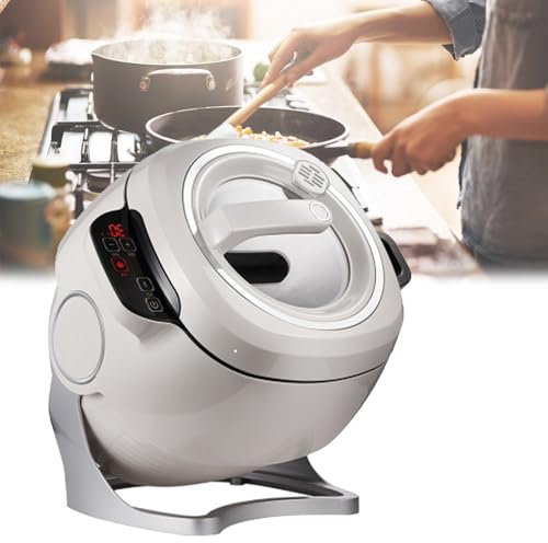 Kindevieft MáQuina De Cocina AutomáTica, Procesador De Alimentos De 6 L con RotacióN De 360°, Robot De Cocina De 3 Velocidades para Saltear, Guisar, Cocinar, Hacer Sopa, Dispositivo Inteligente