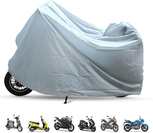 Copertura per Moto, 140 x 240 cm Telo Coprimoto Economico Antipioggia Per Esterno e Intern, Coprimoto Impermeabile, Universale Moto da Esterno Anti Polvere Pioggia Anti Neve Protezione UV (Grigio)