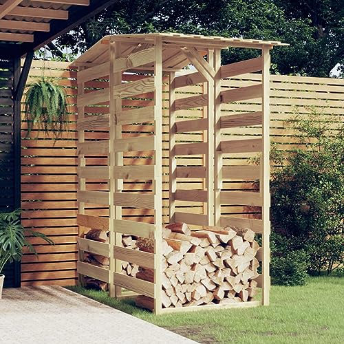 ShGaxin Pergolen mit Dach 2 STK Kaminholzregal, Brennholzregal Außen, Holzstapelhilfe, Holzunterstand, Kaminholzregal Aussen, Holzregal Kaminholz, 100x90x200 cm Kiefernholz Imprägniert