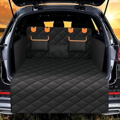 Velquioxyn Car Boot Liner Protector for Mercedes Benz E Class 2019-2024, Nonslip Waterproof Pet Dog Back Seat Cover with Side Protection and Bumper Protection(Orange)