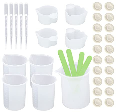 Misurino e asta di miscelazione in silicone, set da 150 ml, tazze di miscelazione in resina epossidica, forniture miste per la produzione di tazze