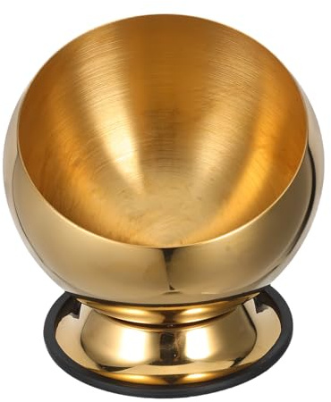 JECOMPRIS Azucarero de acero inoxidable, soporte para cubos de azúcar, tarro para dulces, galletas y mentas, cuenco para el hogar, cocina, oficina, fiestas, 14 cm, dorado