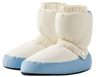 Hixingo Botas Calentamiento Ballet, 34-45 Zapatillas de Ballet Mujer Invierno Cálidas Botas de Calentamiento Ballet Gomas de Sujeción para Práctica de Baile (Grande,Beige Azul)