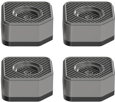 HUANR 4 Pièces Anti Vibration Machine à Laver, Empilables Tapis Lave Linge | Antidérapant Amortisseur Machine a Laver, Robuste et Durable, pour une Utilisation dans les Lave-linge ou les Sèche-linge