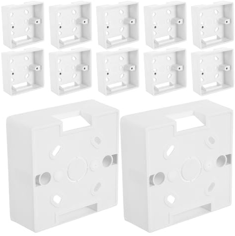 Baluue Scatola Interruttore a Parete Bianca da Incasso 86 Tipo Scatola di Giunzione Profonda Antipolvere Copertura per Presa Elettrica Singola per Installazioni Domestiche e Uffici