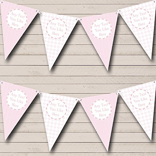 Baby Girl Pink Stripes Chain Children's Birthday Party Bunting Banner