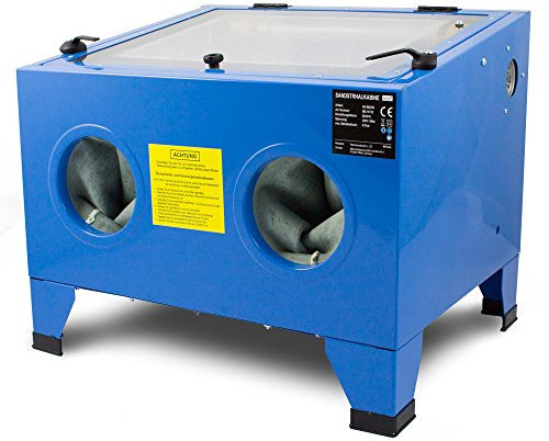 BITUXX® Sandstrahlkabine 90 L Liter Sandstrahlen Industrie Tisch Sandstrahlgerät