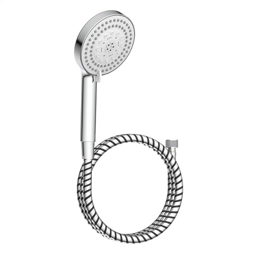 EISL DX5081C PARMA Handbrause mit Schlauch, Duschkopf mit Duschschlauch, Brause mit passendem Brauseschlauch, Duschbrause mit verschiedenen 8 Funktionen, Chrom