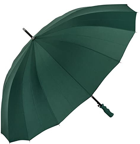 VON LILIENFELD Regenschirm XXL Durchmesser 120 cm Partnerschirm Auf-Automatik Herrenschirm Sturmfest Stockschirm Stabil Cleo Grün