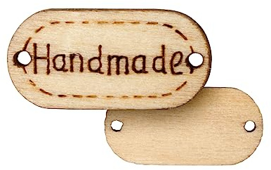 Faden & Nadel 100 x Handmade Holzknöpfe oval, helles Holz mit 2 Löchern zum Annähen, Größe: 24 mm x 11 mm