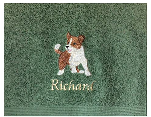 Besticktes Gästehandtuch Kinderhandtuch mit Hund und Name | Handtuch in mehreren Farben mit verschiedenen Stickmotiven