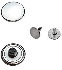 ISTA TOOLS Jeansknöpfe, ohne Loch mit festem Sockel ★ Rostfrei ★ Metallknopf, 14mm, 17mm, 20mm, Metall Knöpfe (10 STK. mit Nieten, 14mm Silber Nickel-frei)