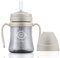 GROSMIMI Spill Proof no Spill Magic Sippy Cup with Straw with Handle for Baby and Toddlers, Customizable, PPSU, BPA Free 6 oz (Beige)