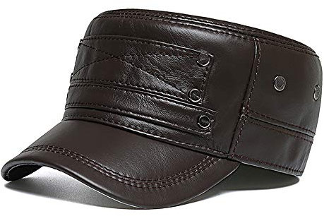 DongBao Hüte & Mützen Verstellbare Winter Leder Cap Winter Herren Leder Hut Herren warme Baseball Cap Gentleman Hat,mit Ohrenklappen