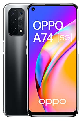 OPPO A74 5G - Teléfono Móvil libre, 6GB+128GB, Cámara 48+8+2+2+16 MP, Smartphone Android, Batería 5000mAh, Carga Rápida 18W, Dual SIM - Negro