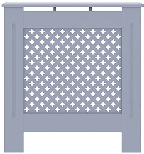 Tidyard Heizkörperverkleidung mit Querlatten Latten Heizungsabdeckung Heizungsverkleidung Heizkörperabdeckung Heizung Abdeckung Heizkörper MDF Grau 78 x 19 x 81,5 cm