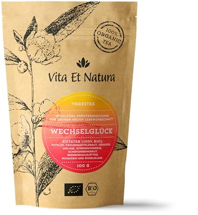 Bio „Wechselglück“ Tagestee - Kräutertee für Frauen in den besten Jahren mit hochdosiertem Rotklee - rein biologisch - Vita Et Natura® Teemanufaktur