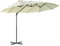Outsunny Sonnenschirm Doppelsonnenschirm Oval 445x260cm Ampelschirm mit Kurbel Schirmständer Gartenschirm Kurbelschirm, Marktschirm für Garten Cremeweiß
