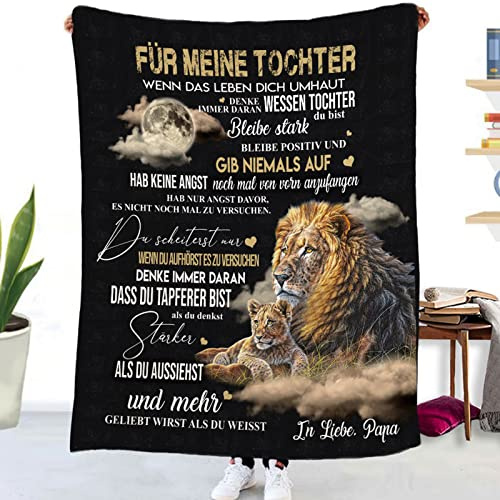 Tospass Kuscheldecke Personalisierte Decke An Meine Tochter Decke Von Papa Flanell Briefdecke Positiv Ermutigen Nachricht Brief Decke Tv-Decken Weiche Fleecedecke Sofa Reisen 130x150 cm