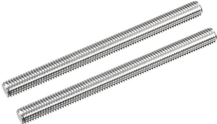 sourcing map Tige Filetée M8 x 100mm Acier Inoxydable 304, 1.25mm de Pas Filetage Droite 2Pcs Tiges Entièrement Fileté pour Projets de Bricolage