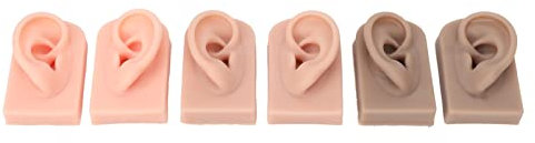 Sonew 3 Paar Silikon Ohr Modell, Silikon Piercing Modell für Lehrdisplay für Schule und Krankenhaus, Piercing Übungen und Schmuck Ohrring Display