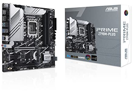 ASUS PRIME Z790M-PLUS Intel Z790 LGA 1700 Micro ATX Motherboard, 3 slo M.2, DDR5, HDMI, USB 3.2 Gen 2 Type-C, Thunderbolt USB4, Aura Sync