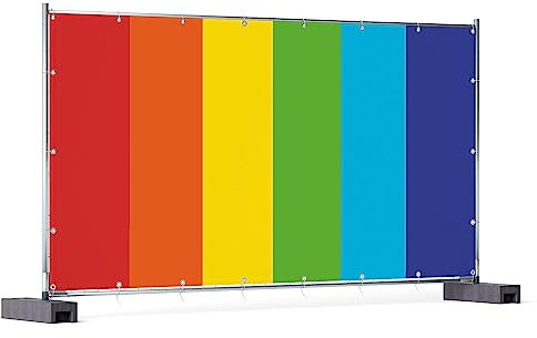 Wallario XXL Outdoor-Poster für Garten oder Balkon Kräftiger bunter Regenbogen, Motivbanner Größe: ca. 340 x 173 cm, Outdoor-Bild