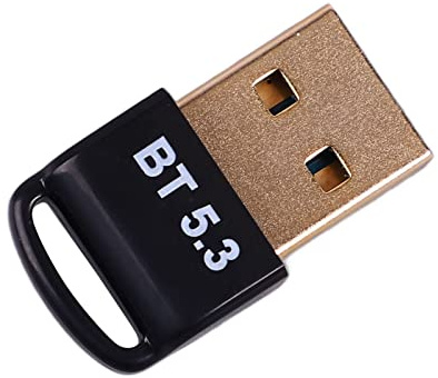 Adattatore Bluetooth per PC, Dongle Bluetooth 5.3, Ricevitore e Trasmettitore Mini Dongle Davvero Plug and Play, Connettore Placcato Oro Senza Ritardo per Desktop, Laptop, Mouse, Tastiera