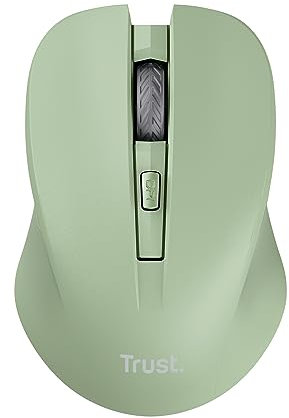 Trust Mydo Silent Wireless Mouse, 82% Recycled Plastics, 1000-1800 DPI, Storable USB Receiver, RF 2.4GHz, For Left and Right Hand Users, Quiet Optical Computer Mouse for PC, Laptop, Mac - Green
