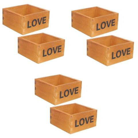 Yardwe 6stücke Holz Pflanzkasten Teilig Vintage Sukkulententopf Rechteckige Blumenkästen Für Balkon Garten Und Büro Modernes Design Zur Raumdekoration