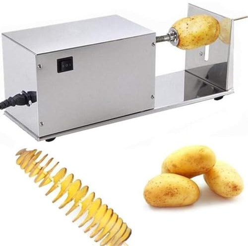 DPQYJPP Affettatrice Automatica Patate Elastiche, Torre elettrica Patate Tornado, Macchina per Patatine Fritte Twister per Taglio di Patate a Spirale Commerciale per Patate Dolci, Carote, cetrioli