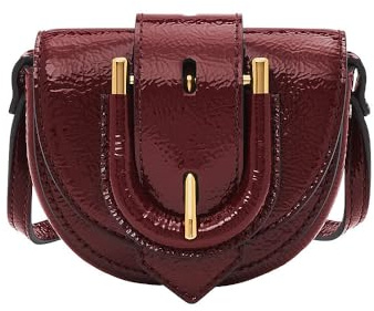 Fossil Micro Flap Crossbody Harwell für Damen Knitteroptik Lackleder, ZB1952631