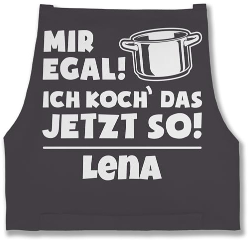 Geschenk mit Namen personalisiert by Shirtracer - Schürze - Kochschürze - Mir egal ich koch das jetzt so - mit Name