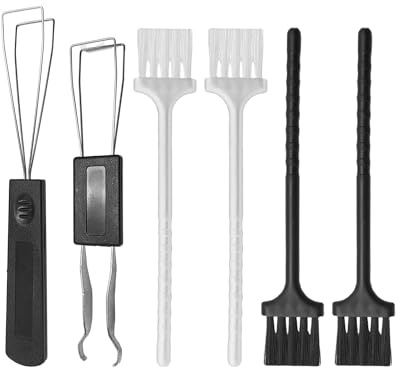 NyxSeat 2 extractores de teclas, 4 cepillos de limpieza, herramienta de limpieza de tapas de teclas, removedor de teclas de acero inoxidable, extractor de interruptores de teclado mecánico para la