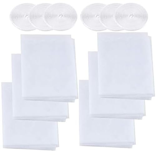 Mrracxy Moustiquaire Fenêtre Écran,6 Pcs Moustiquaire Filet Insecte avec 6 Rouleaux Ruban Adhésif Cerceau Autocollant Mouche Bug Moustique Protecteur de Fenêtre Écran-150 * 130CM