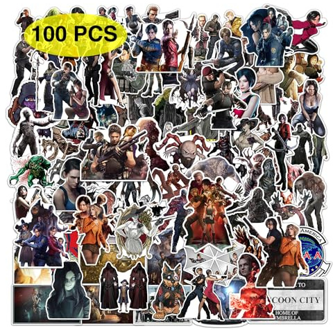 GTOTd Horror Shooting Game Stickers (100Pcs) | Vinyl Waterproof Video Game Stickers for Teens DIY Decal Party Supplies for Water Bottle Luggage Guitar Skateboard