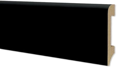 Battiscopa in duropolimero nero - Zoccolo da cucina 2000x75x14 mm - Battiscopa resistente agli urti (2 Pezzi da 1000x75x14 mm)