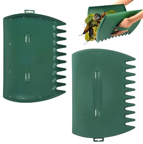 Leaf Grabber, Handheld Leaf Grabber Serrated Cleaning Tool Large Capacity Leaf Grabber Grass Grabber Leaf Hand Rake for Garden Leaf Trash Grass Collection (Green)
