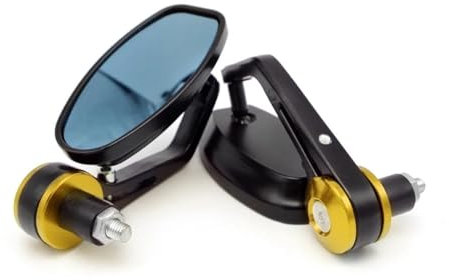 Lenkerendenspiegel Für Für V&ulcan S 650 Motorrad 7/8'' Aluminium Lenkerendstück Rückspiegel Seitenspiegel Motorrad Rückspiegel(Gold)