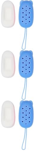 Healeved 3pezzi Spazzola Da Bagno Silicone Automaticamente Schiumosa Strumento Di Pulizia Per Doccia Portatile e Pratico Per Casa e Hotel Senza Sapone Blu