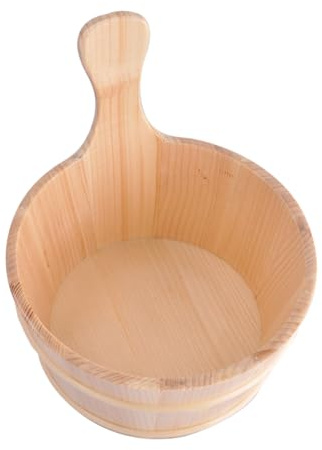 Saunaeimer aus Zedernholz - Eleganter Saunaeimer aus Zedernholz, hochwertiger Saunaeimer | Holzeimer mit Badegriff, elegantes Saunazubehör, Eimer