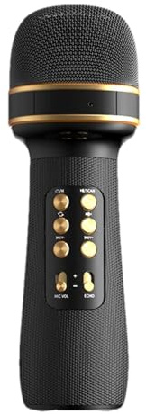 Gkumgwo Micrófono para cantar, altavoz portátil de mano, micrófonos inalámbricos multifuncionales, altavoces, grabadoras de voz, reproductores de música para amigos y familiares