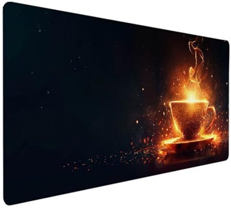 BEIJUYHU Mauspad XXL, Gaming Mauspad 700x300x3 mm, Großes Mauspad mit Genähten Kanten, rutschfeste Desk Mat, Verlängertes großes Mauspad Schreibtischauflage für Büro und Zuhause Gelb Kaffee 1-8