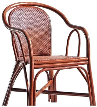 Rattanstuhl Gartenstühle Natürlicher Rattan-Loungesessel mit Armlehne, stapelbarer Rattan-Bistrostuhl for Innen-/Außenterrasse, moderner Rattanstuhl for Restaurant für Garten， Terrasse， Balkon