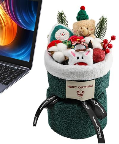 Ramos de muñecos de oso: ramo de flores artificiales, lindo ramo de peluche navideño, ramo de muñecos navideños de peluche, ramo del día de San Valentín, decoraciones navideñas para Acción de Gracias,