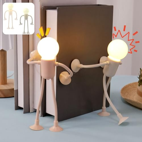 2 piezas divertida lámpara de forma cambiable y atleta divertido, forma cambiable de luz y divertido deportista luz nocturna, luz nocturna con ventosa invertida, colgante