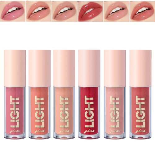 Glitzer Lipgloss Set, Schimmer und Glanz Lip Gloss Set, Feuchtigkeitsspendend Lippenöl für Glänzende Lippen, Makeup-Geschenkset für Mädchen und Frauen, Lip Oil Set