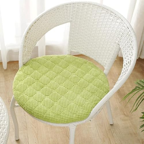 Generisch Rund Stuhlkissen 6er 4er 2er Set, Weiche Stuhlkissen Waschbar Sitzkissen Stuhl rutschfest,Cordstoff Sitzpolster Stuhlauflage Bodenkissen Für Küche Esszimmer Garten,Grün,4er Set 40cm