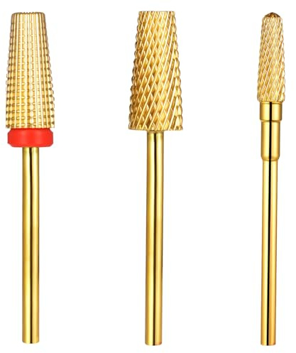 Qianyu 3 Teiliges Nagelbohrer-Set 5-in-1 Bohrer für Nägel Nagelfräser Bits | Hartmetall, Nagelkunst Werkzeuge, Multifunktionaler, Konischer Nagelbohrer, Nail Drill Bits, für Acryl Oder Gel Entferner